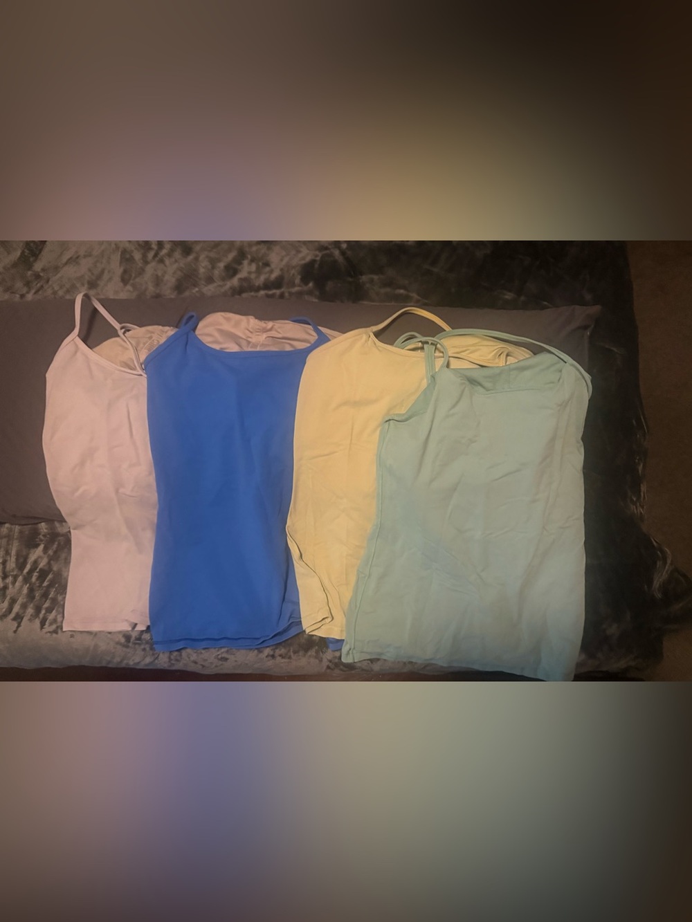 lululemon athletica 4 Power Y tanks-Blue, Yellow, purple, teal SEE DESCRIPTION